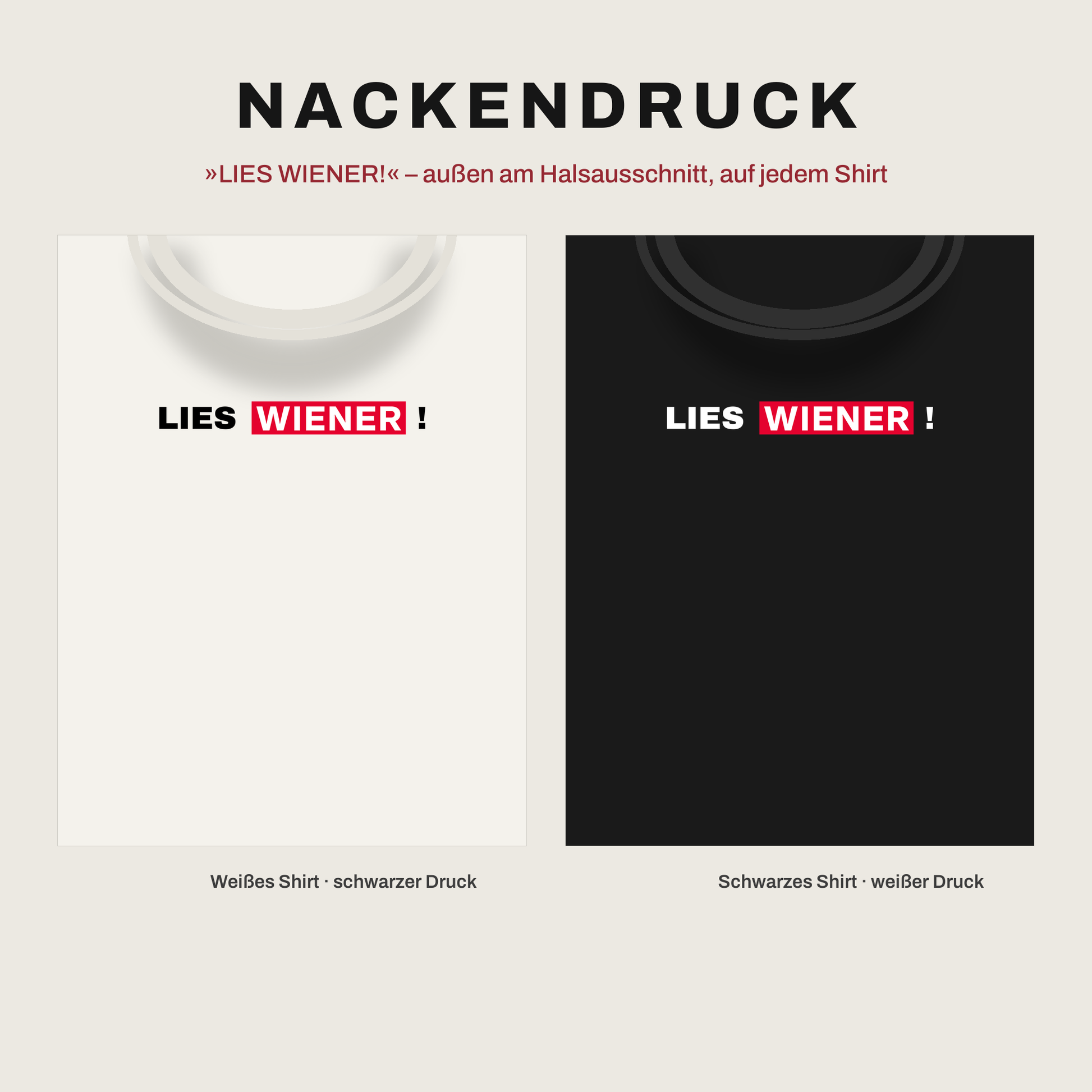 Nackendruck LIES WIENER!